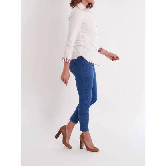 NEW CK BRADLEY bryson button down in white/mulberry stripe - Picture 3 of 3